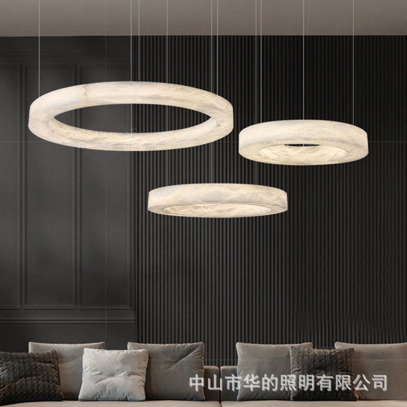 后现代轻奢西班牙云石客厅灯别墅复式楼大平层灯具餐厅简约吊灯
