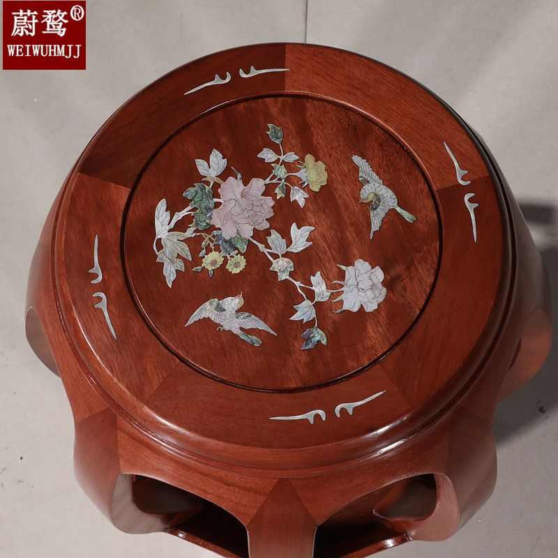 实木圆凳鼓凳中式小矮凳子白宫木古筝凳花梨木鼓墩绣墩坐凳换鞋