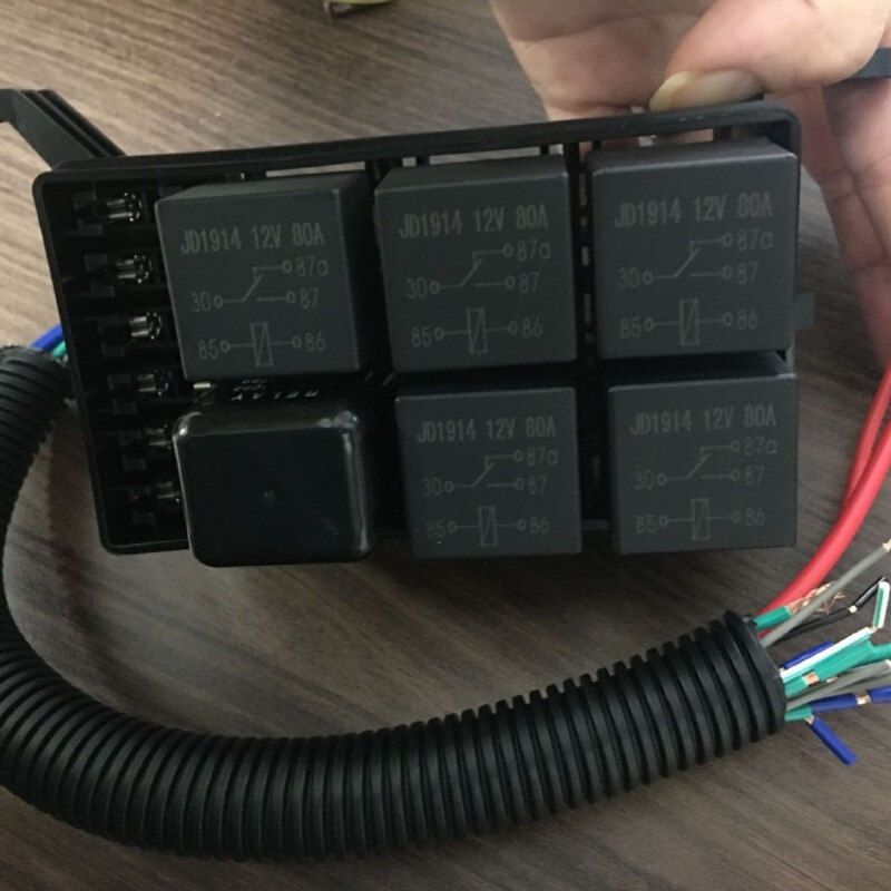 12V继电器保险丝盒预有线继电器盒5针继电器1针4针继电器6ATC/ATO