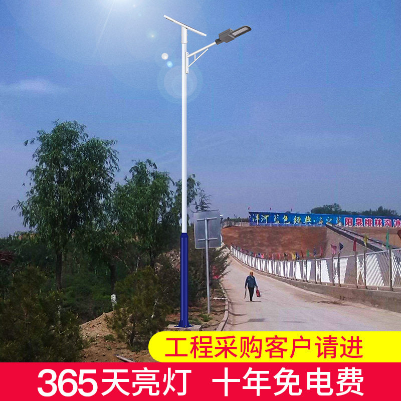 60W新农村公路LED太阳能路灯100W5米6米壁灯户外路灯工程庭院灯