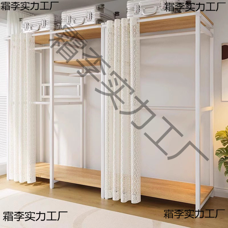 钢架简易衣柜转角开放式耐用
