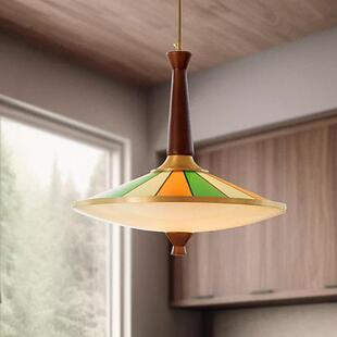 餐桌艺术吊灯复古原木创意造型装饰吊顶灯具圆桌吧台餐厅