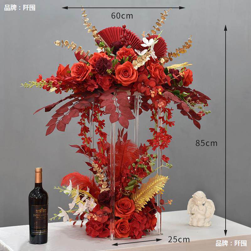 。亚克力几何桌花餐桌花摆花酒店餐厅婚礼宴会圆桌中间装饰摆件