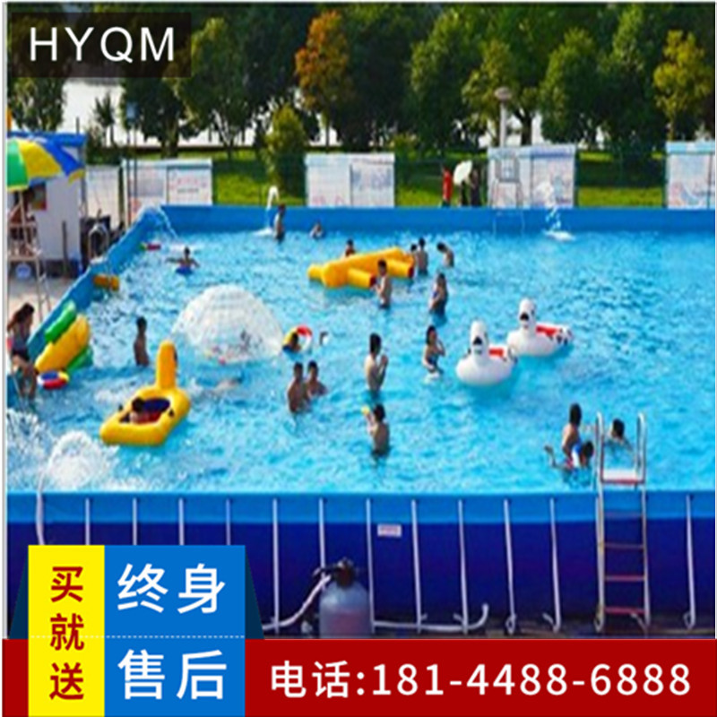 户外水上乐园设备水上冲关闯关组合水上滑梯大型移动充气支架水池
