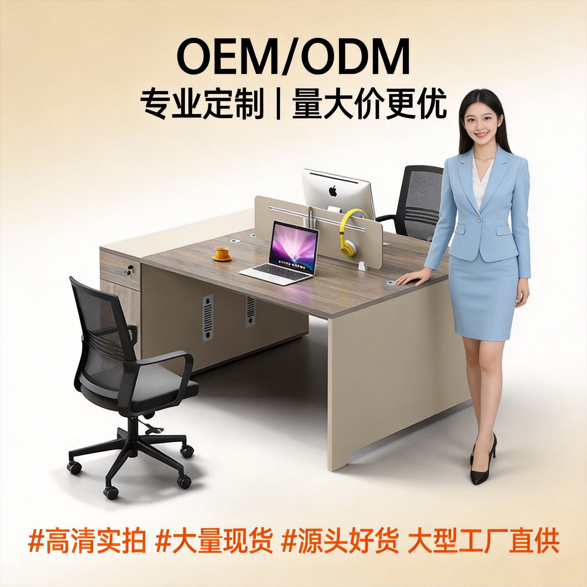 办公桌子办公室双人员工卡座职员工位简约现代财务桌办公桌椅组合