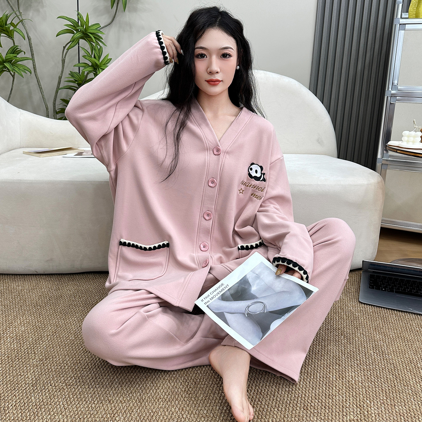 大码中厚款德绒混纺春秋冬季睡衣