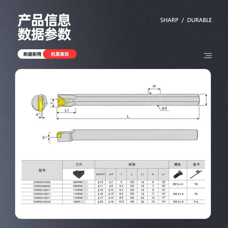 数控内螺纹刀杆高速钢抗震车刀SNR0010K11/HNR/CNR12钨钢小孔牙刀