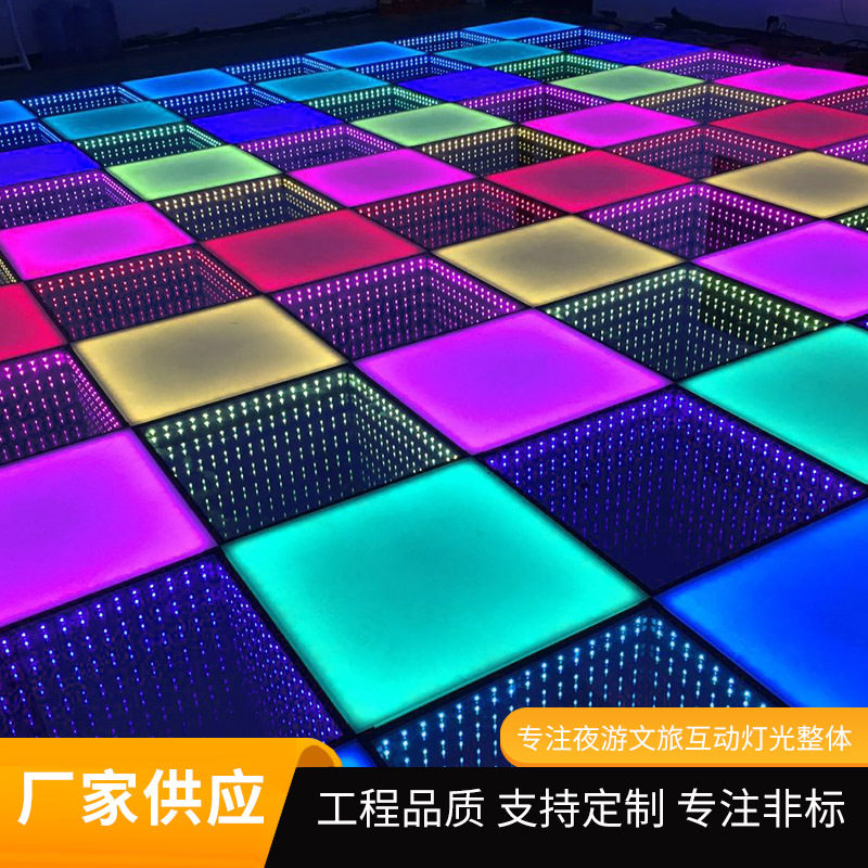 LED方形防水七彩人体重力感应灯智能发声地砖灯广场酒吧蹦迪彩灯