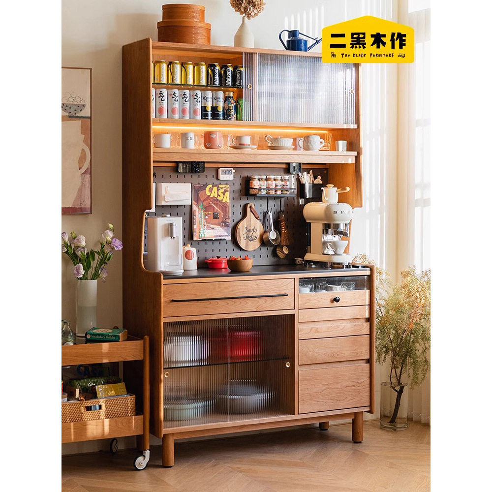 二黑木作樱桃木岩板餐边柜2代