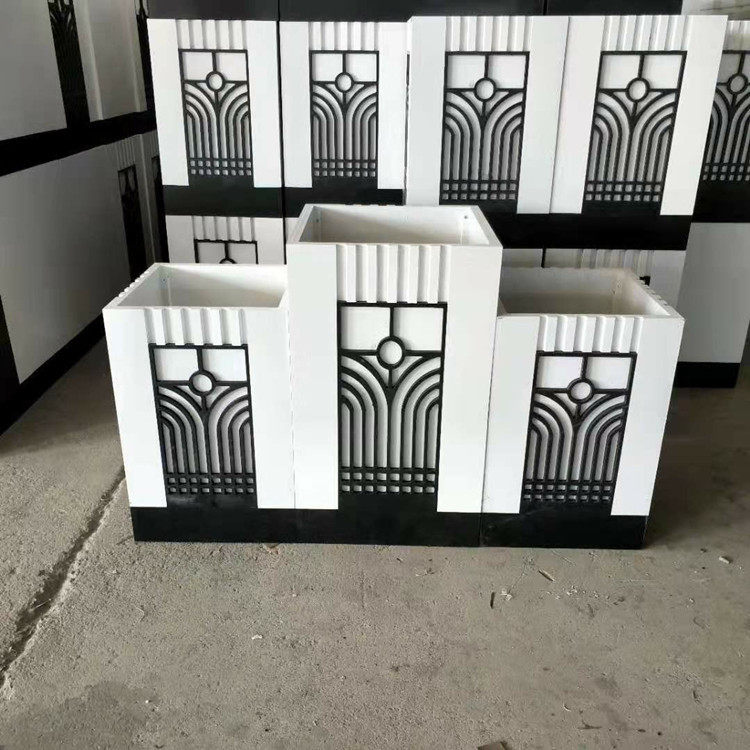 户外PVC花箱家用花盆种植槽道路护栏花架花槽广场创意花坛厂家