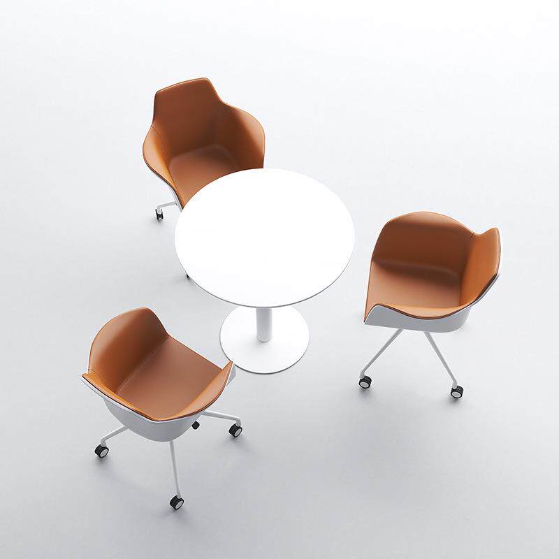 简约会客接待桌椅组合小型洽谈桌办公室家具客厅小圆会议J^