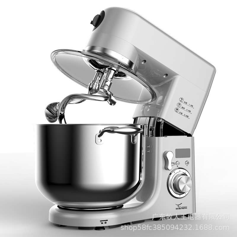 Standmixer10L大容量牧人王双刀揉面和面机不锈钢多功能厨师机