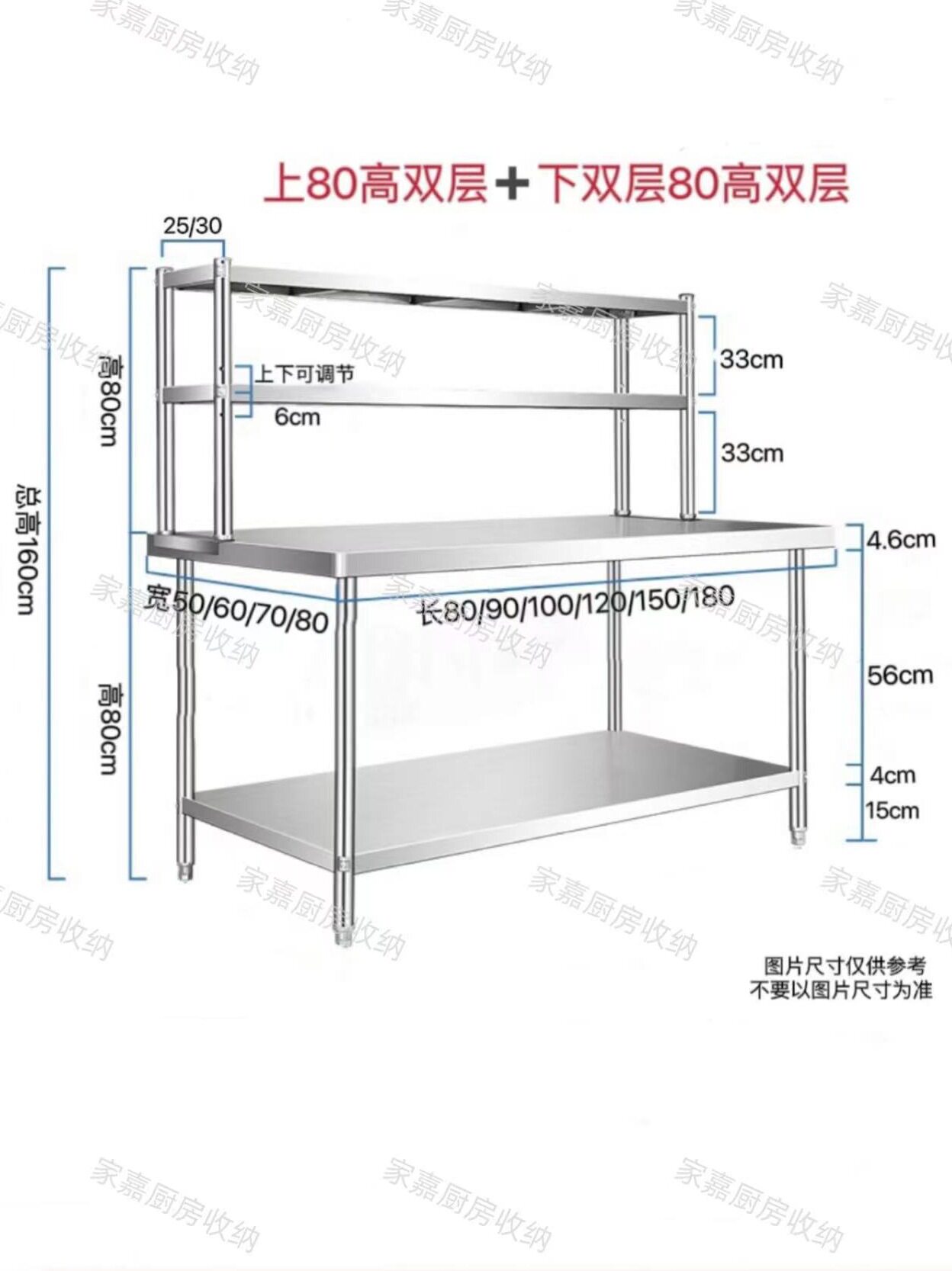 厨房不锈钢调料置物操作台