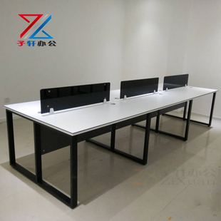 办公家具职员办公桌椅电脑钢架桌日字框工作卡位组合钢架办公桌椅