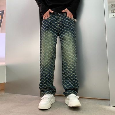 巴黎风潮牌美式复古牛仔裤