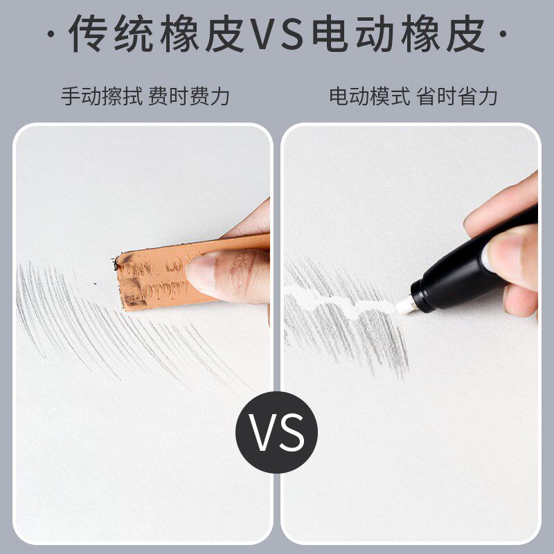 博拉图电动橡皮擦素描专用高光绘画美术生专业自动铅笔像皮不留痕
