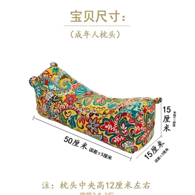 纯棉粗布手工老虎头枕头保护颈椎安神助睡眠按摩虎头枕荞麦壳枕头