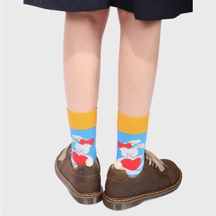 可爱动物提花立体手缝球球校园风堆堆袜女袜 新品 卡通动物园 秋季