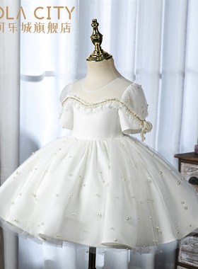 小花童礼服女婚礼婚纱公主短裙夏季儿童宝宝周岁蓬蓬裙一岁钢琴演