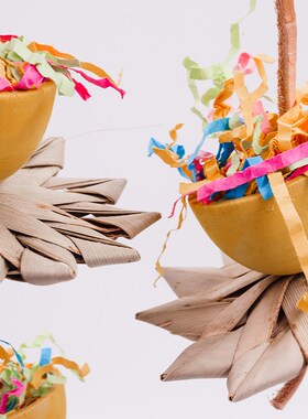 千鹦鸟舍啃咬觅食攀爬玄凤虎皮牡丹鸟类玩耍用品黄色风车03465