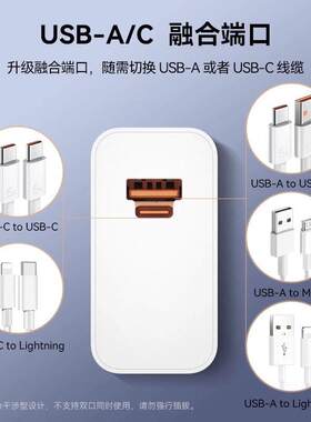 适用为mate60pro充电器88W机型双口超级快充头头MZC-058-Aate60rs非凡大师机快手充线6A华充电线全能充电3c认