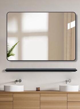 金属PAJ框浴镜子合卫生间洗手间洗漱台室梳妆镜挂方形铝金壁带置