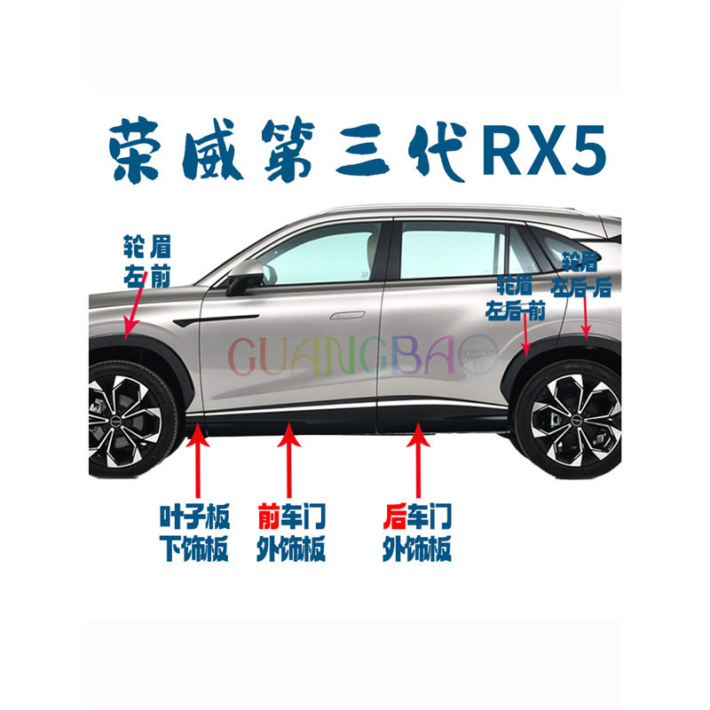 荣威22款RX5轮眉防擦防撞亮条
