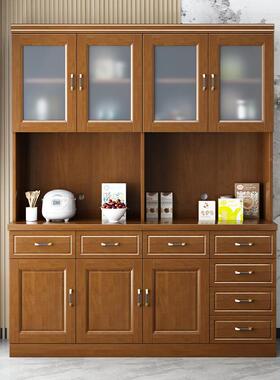 带实木餐边柜一体靠墙中组合玻璃抽屉储式橱71604柜宽窄厨物房收