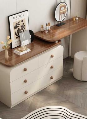 聪尚复古全实木整轻奢装梳妆CTN台斗柜可移拐动斗柜角收瑞纳一体