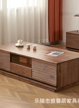 北美黑胡桃几现代简约樱桃木全实木几茶电视柜茶组合客87807木厅