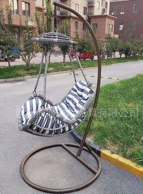款吊灰色RVS篮双院股藤粗家用庭休闲家具室内懒人吊篮摇篮椅