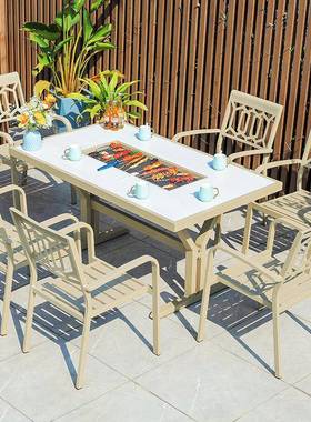 户椅外24531-1烧烤餐桌椅花园庭院商业通街道用烧烤桌外室烧烤桌
