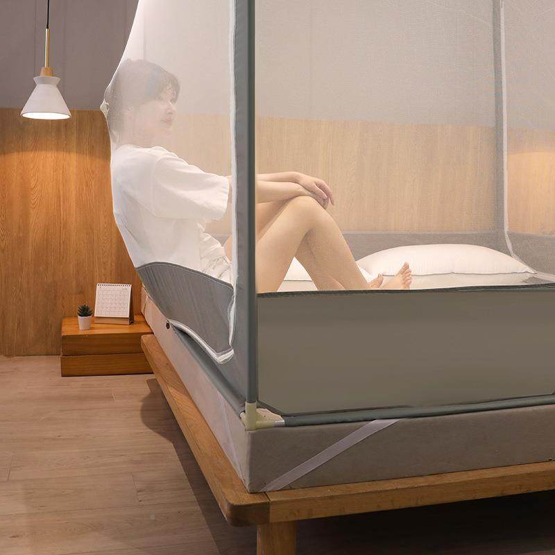 款新蚊帐家用婴童防摔加拉PXW链双密人儿u型三开门蒙古包纹帐子