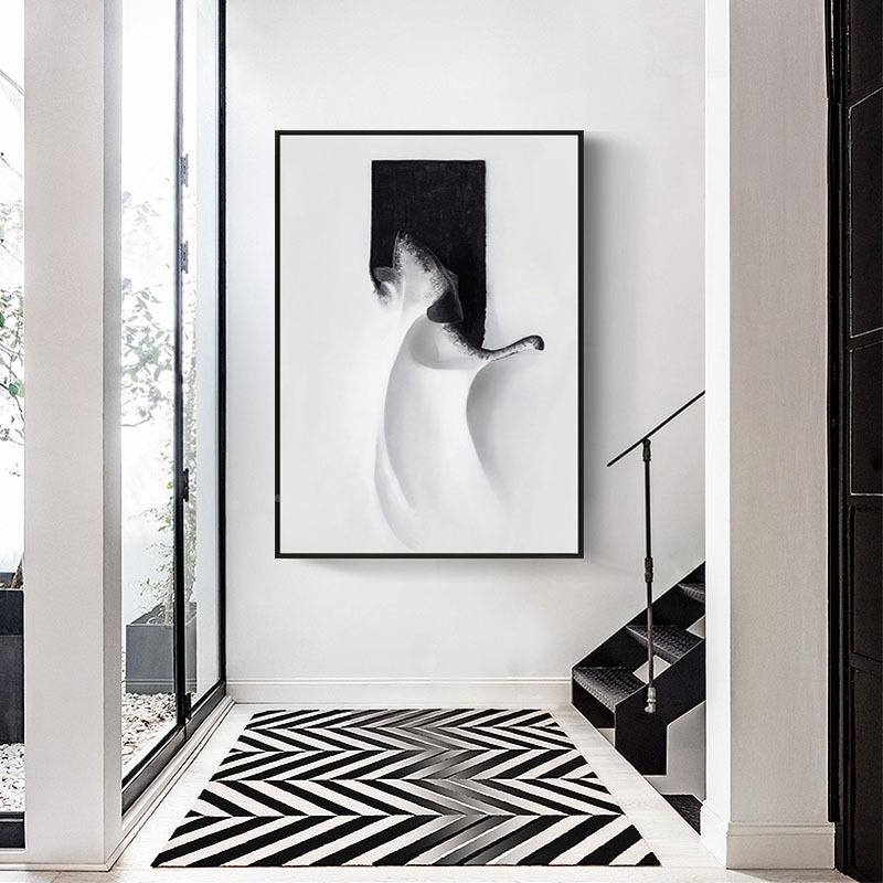 现代简约画风格白客856厅装画卧室更衣室黑颜色挂玄关走廊抽象饰