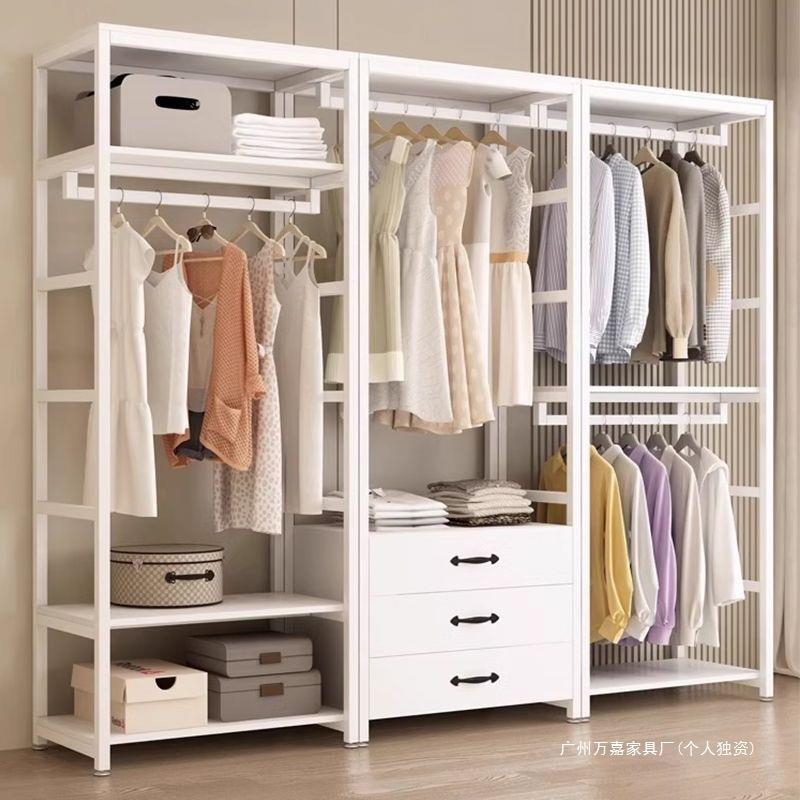 开合式步入式TDD衣帽间抽衣帽架组家用简易带放屉双层落地衣架收