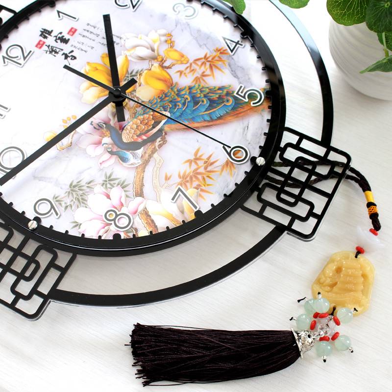 新中式钟表挂钟客厅创意现代简约大气石英钟静音艺术装饰潮易梵斯