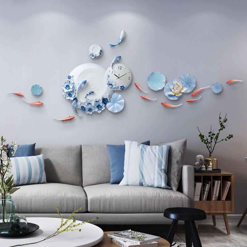 现代简约612式创意壁饰墙饰客厅墙面体中挂件墙上立背景艺术表钟