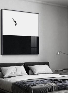 当代艺画术现代客厅餐厅墙面装XIK画黑人白饰物摄影挂书房会客室