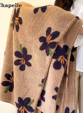 V4O冬季瑚绒毛毯办公室5午睡小毯子保暖珊舒棉绒床VWX单绒毯午休