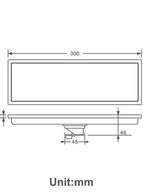 哑黑色隐形330m0m长地漏304不锈钢长方形室PKW防浴臭防虫地漏HIDL
