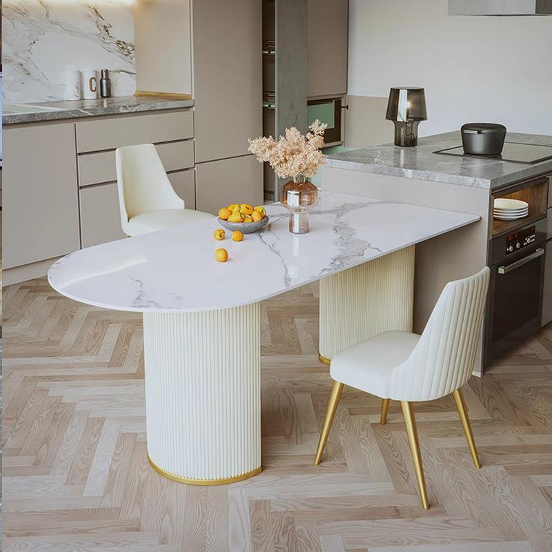 法SXB式轻奢中岛台餐桌亮一体户长形小型家用设计方师光岩板餐桌