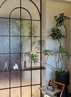 式风隔断屏美式艺客厅遮挡拱形复古法假窗户铁不锈钢玻IMQ璃创意