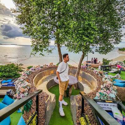 户外网鸟巢卡座藤编沙发树上鸟窝造座型打BZT卡区餐厅景民宿休闲