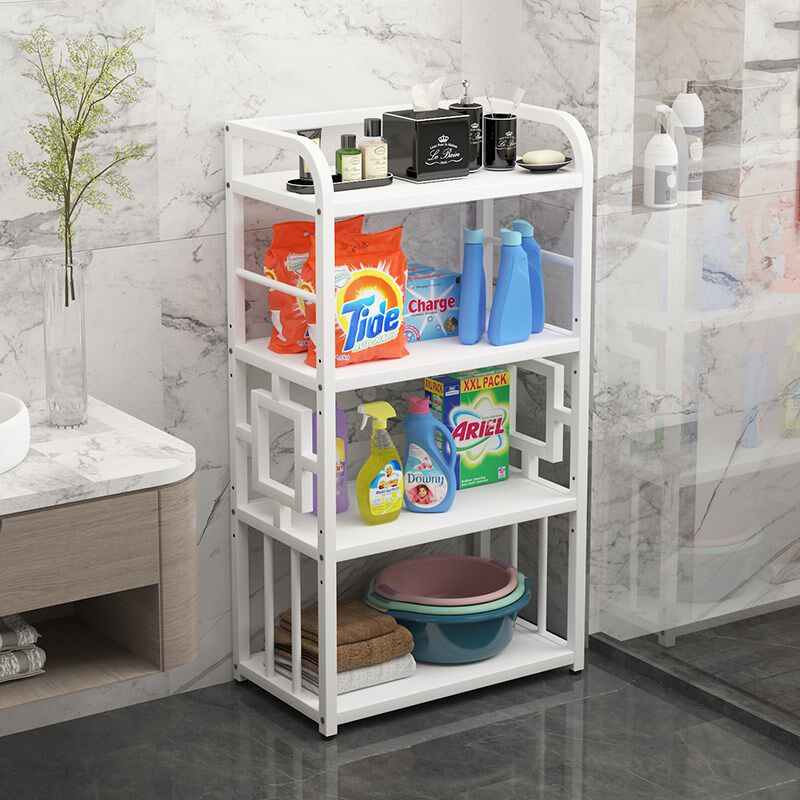 浴室置物架落地卫生间q厕所洗手间脸盆收纳架阳台储物架金属免打