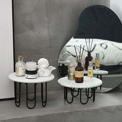 大理石材质化妆品收纳架 下午茶点心盘 样板间客厅现代简约托盘