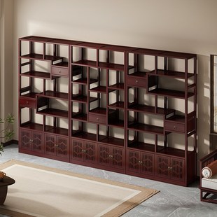 博古架竹制中式非实木现代简约风置物架茶室摆件展示柜隔断多宝格