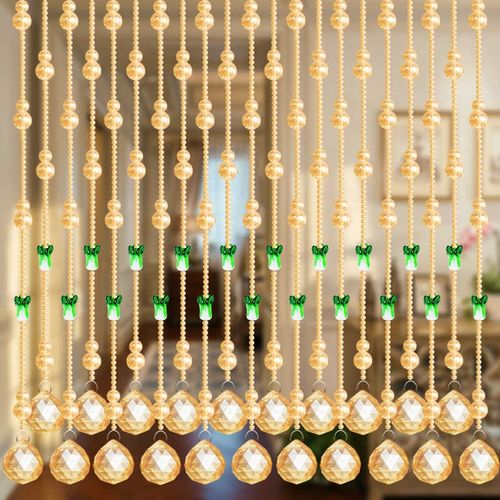 水晶白菜葫芦卧室门帘珠帘隔断玄关过道免打孔厕所阳台客厅网红帘