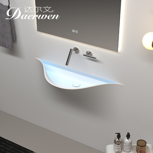 达尔文笑脸盆可丽耐一体挂墙式台上盆定I制家用洗漱盆洗脸盆洗手