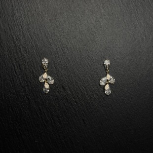 AvoStudio 银针耳饰-031 Cascading 垂瀑叶影女生复古耳钉