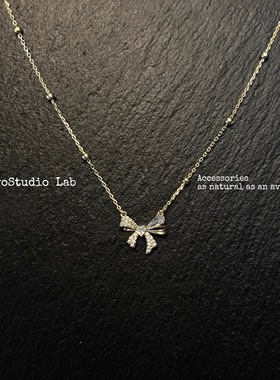 金色蝴蝶结混合材质简约轻奢复古